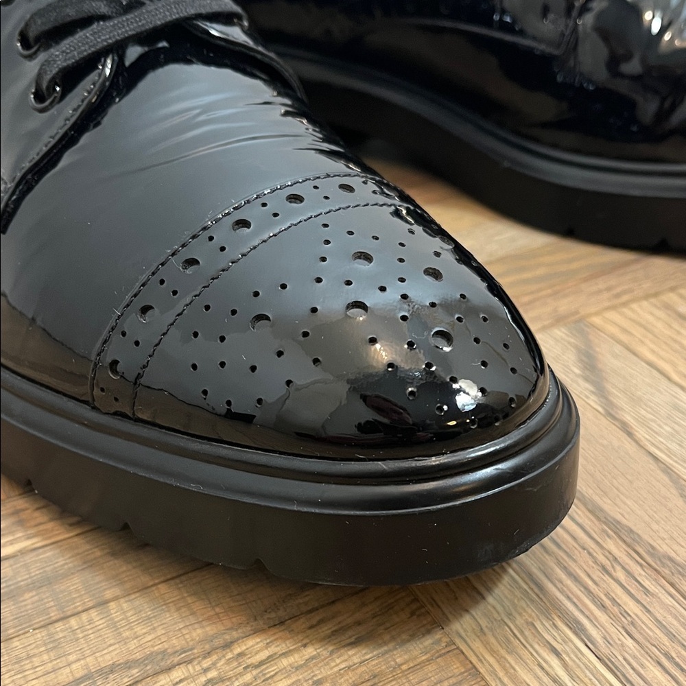 STUART WEITZMAN Womens Darra Patent Leather Brogue Oxfords Black size 9.5 B - Picture 9 of 16